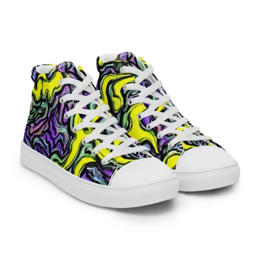 Acid Ripple on a Men's High Top Canvas Shoes
