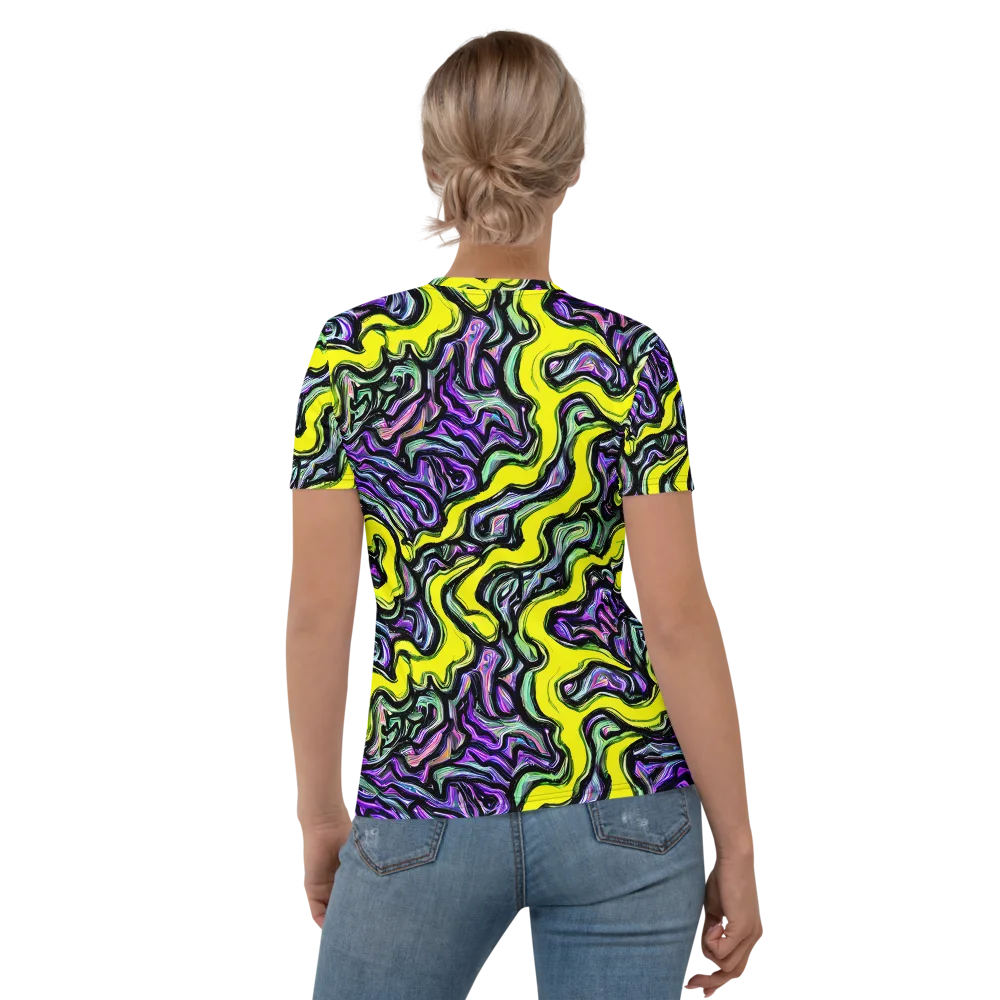 Acid Ripple on Women's Crew Neck T-Shirt — Back
