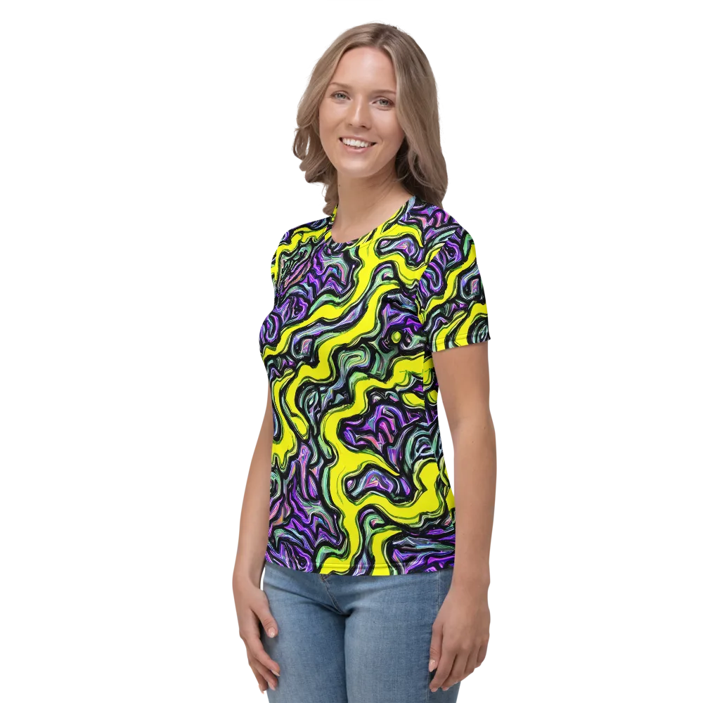 Acid Ripple on Women's Crew Neck T-Shirt — Left