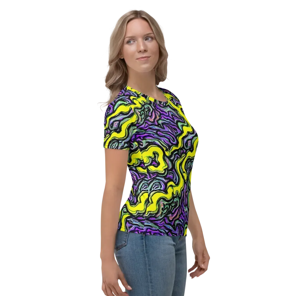 Acid Ripple on Women's Crew Neck T-Shirt — Right
