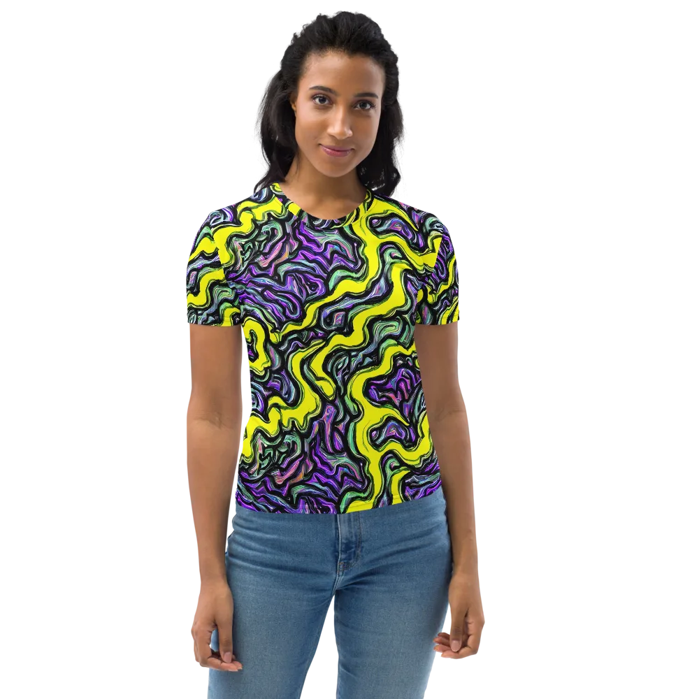 Acid Ripple on Women's Crew Neck T-Shirt — Front