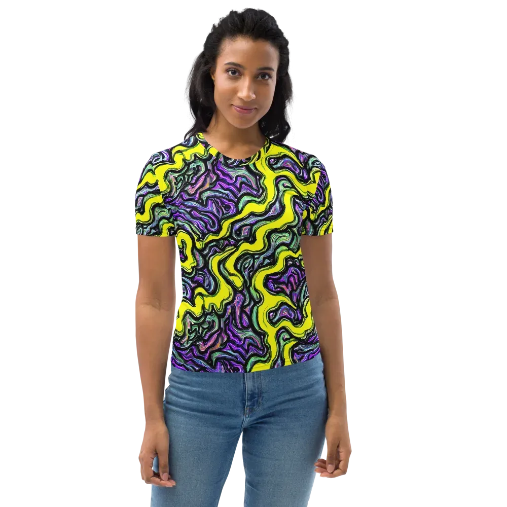 Acid Ripple on Women's Crew Neck T-Shirt — Front