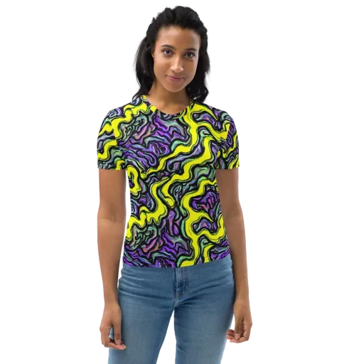 Acid Ripple on a Women's Crew Neck T-Shirt