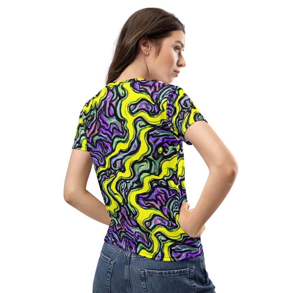 Acid Ripple on Women's Crew Neck T-Shirt — Back