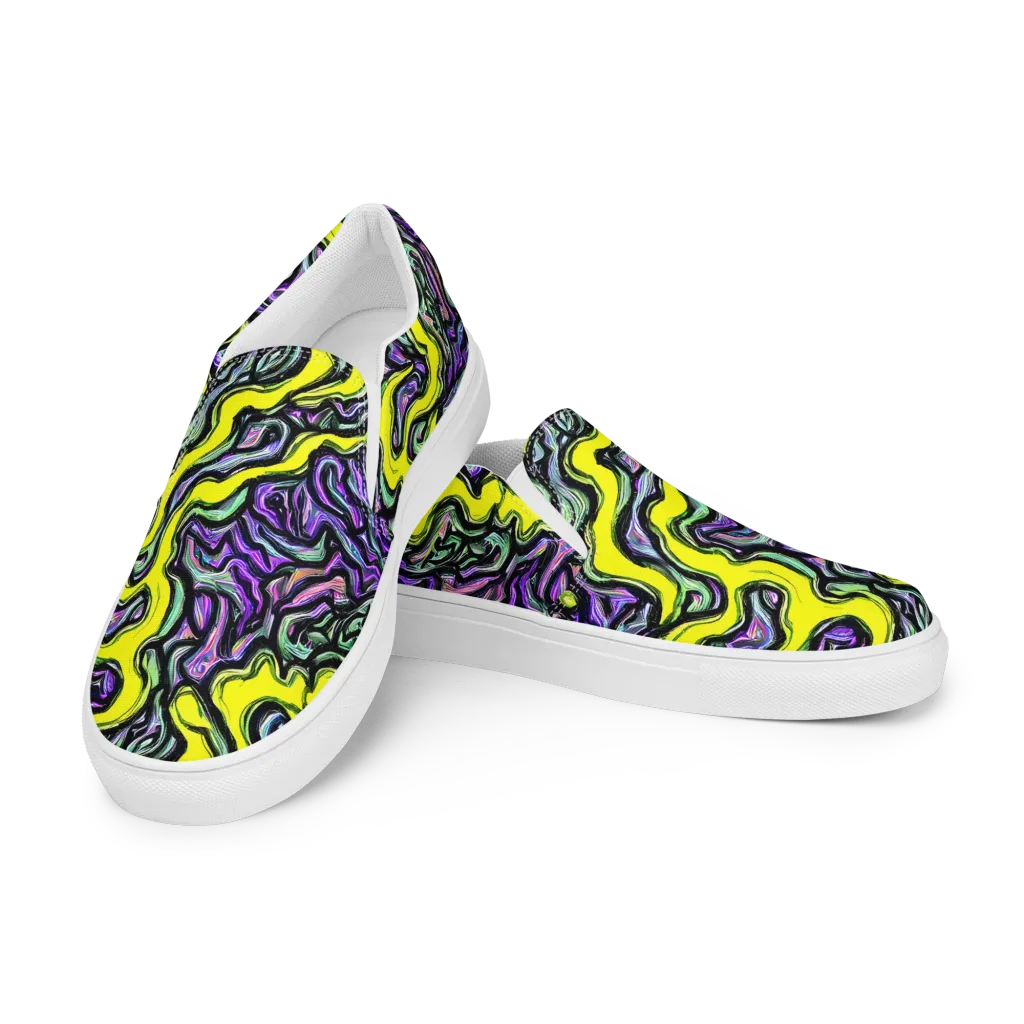 Acid Ripple on Men's Slip-On Canvas Shoes — Left Front