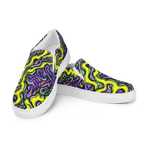 Acid Ripple on a Men's Slip-On Canvas Shoes