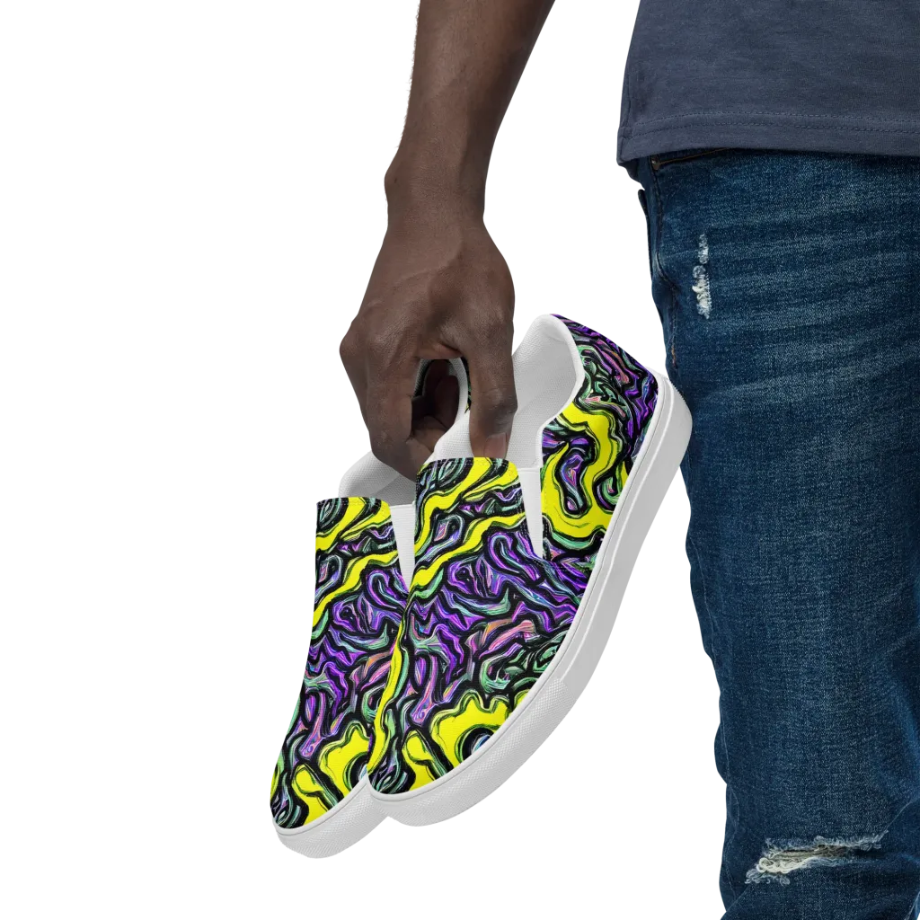 Acid Ripple on Men's Slip-On Canvas Shoes — Left Front