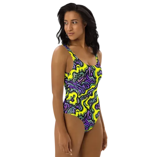 Acid Ripple on a One-Piece Swimsuit