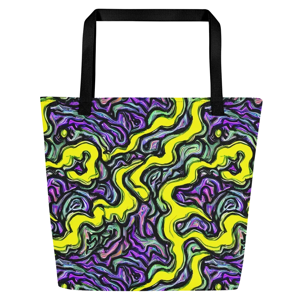 Acid Ripple on Large Tote Bag W/ Pocket — Front