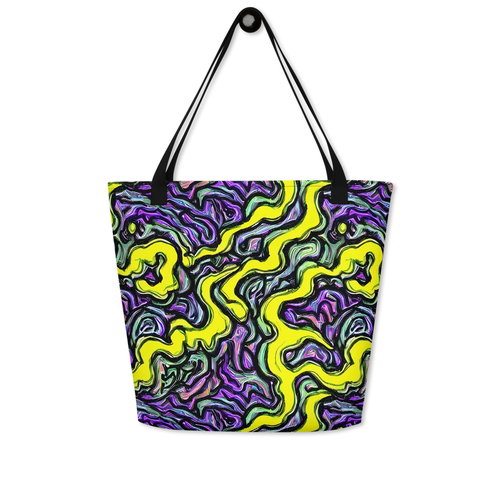 Acid Ripple on Large Tote Bag W/ Pocket — Front