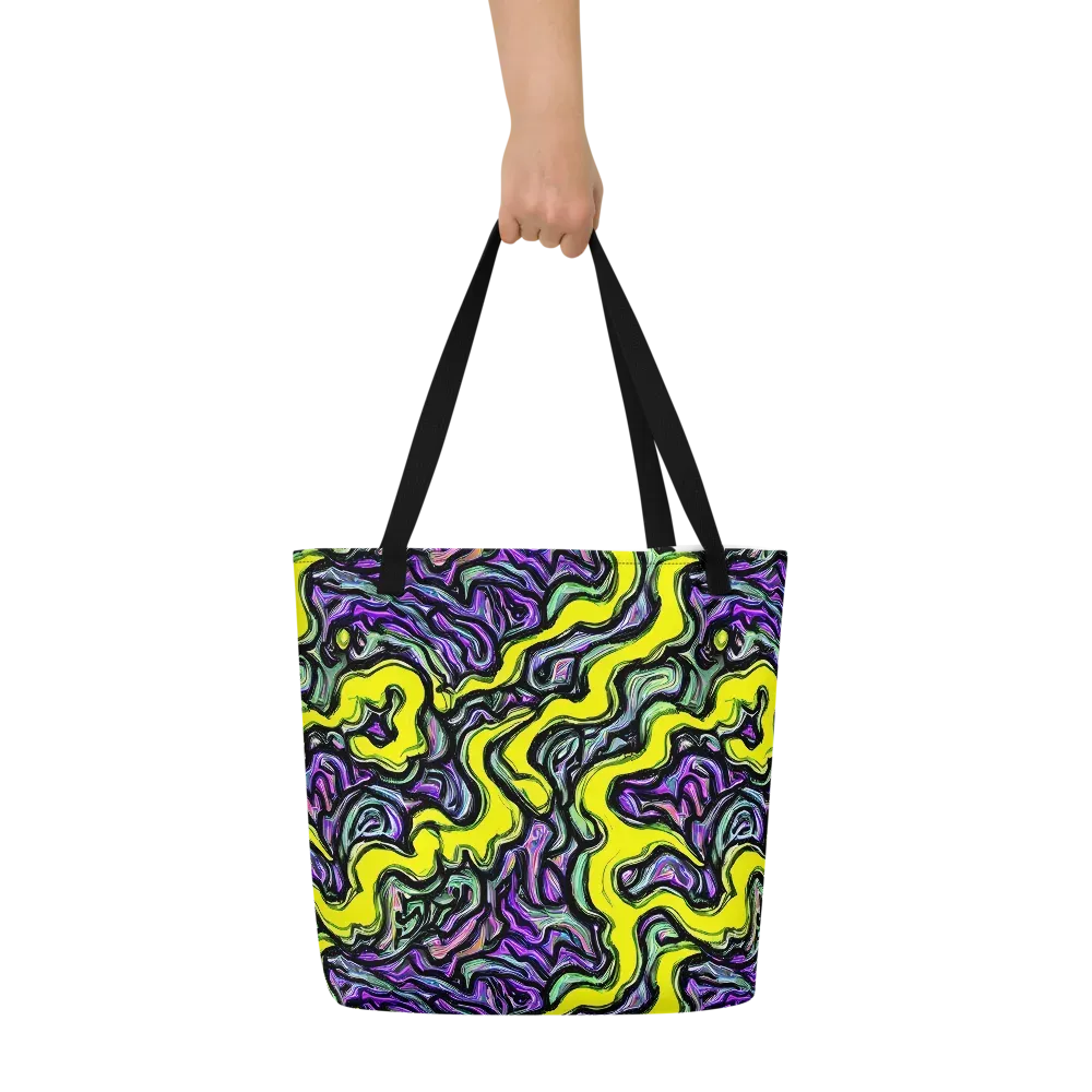 Acid Ripple on Large Tote Bag W/ Pocket — Front