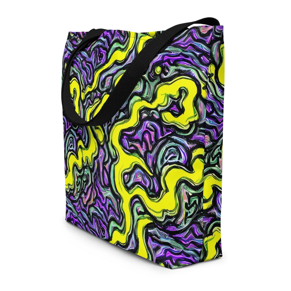 Acid Ripple on Large Tote Bag W/ Pocket — Front