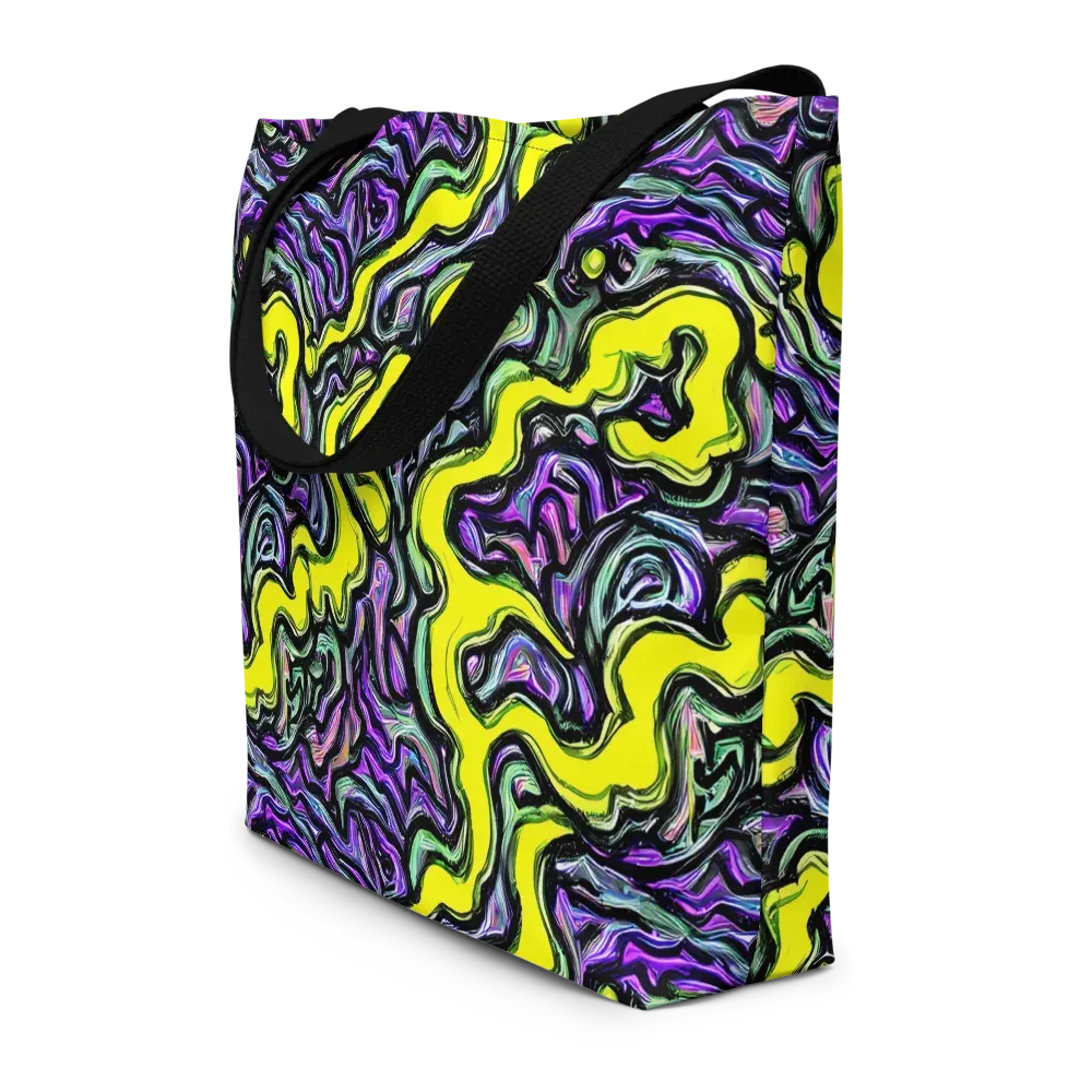 Acid Ripple on Large Tote Bag W/ Pocket — Front