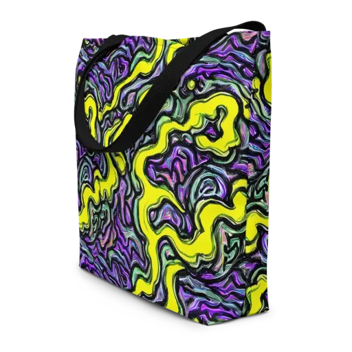 Acid Ripple on a Large Tote Bag W/ Pocket