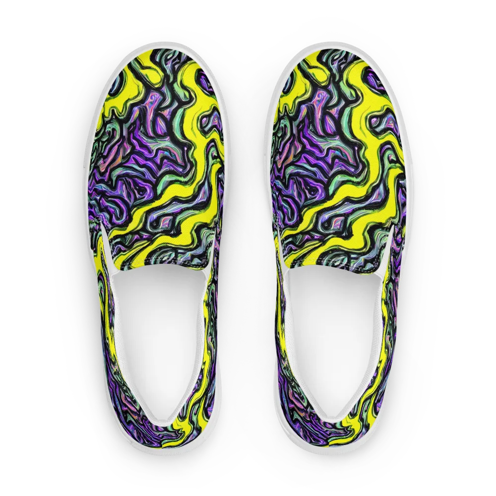 Acid Ripple on Women's Slip-On Canvas Shoes — Front