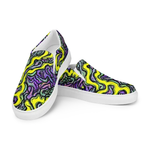 Acid Ripple on a Women's Slip-On Canvas Shoes