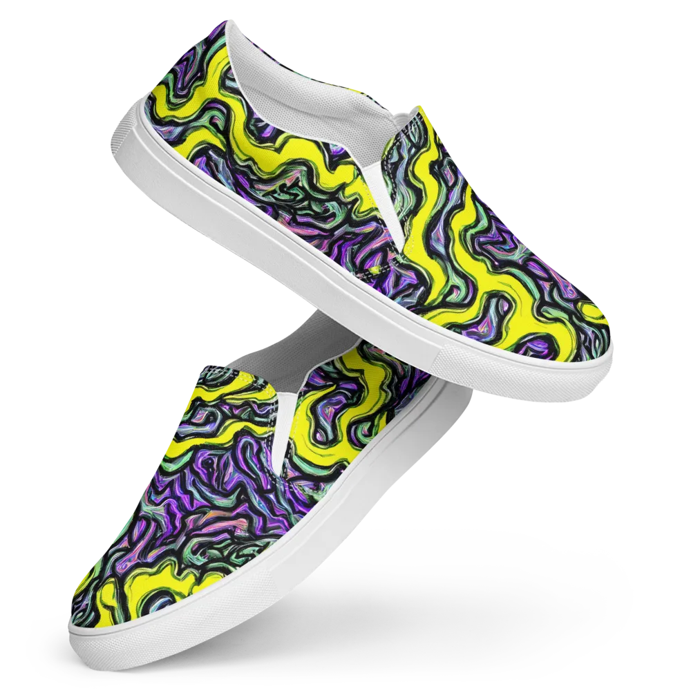 Acid Ripple on Women's Slip-On Canvas Shoes — Front