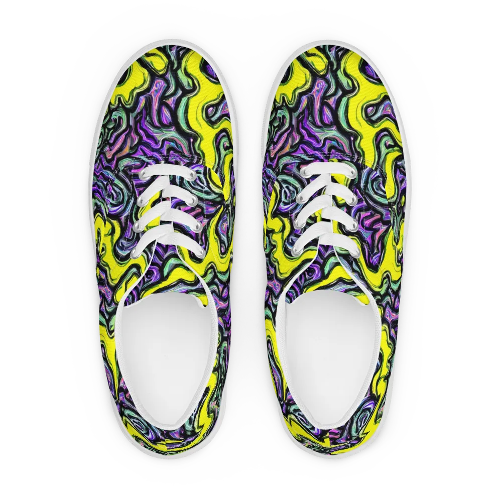 Acid Ripple on Men's Lace-Up Canvas Shoes — Front