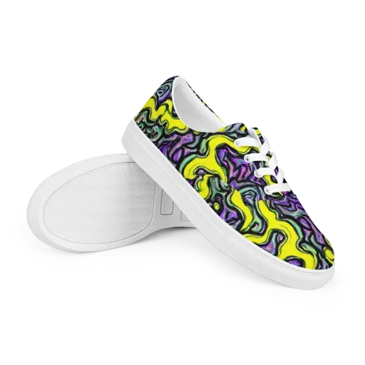 Acid Ripple on a Men's Lace-Up Canvas Shoes