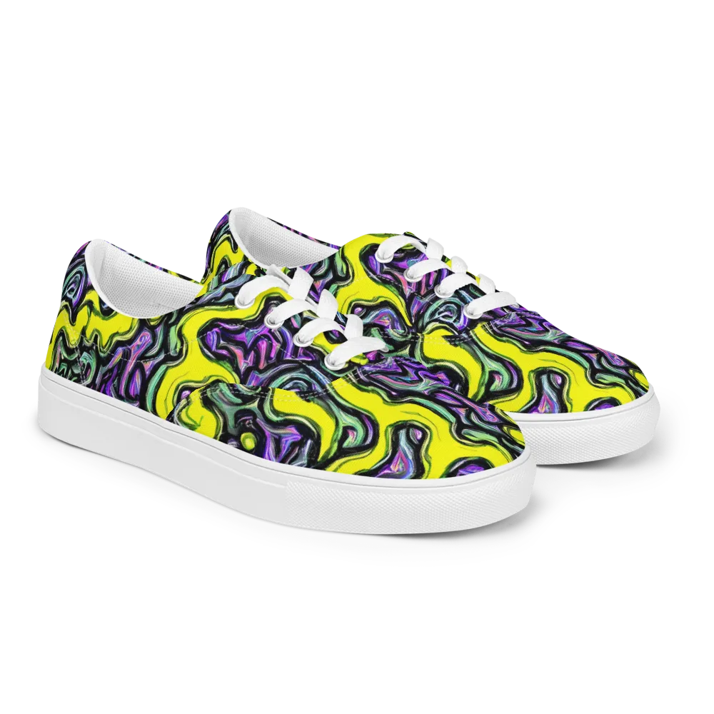 Acid Ripple on Men's Lace-Up Canvas Shoes — Right Front