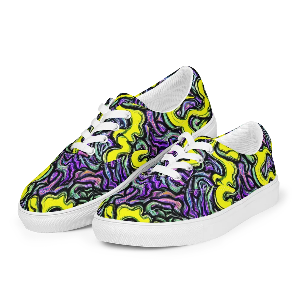Acid Ripple on Men's Lace-Up Canvas Shoes — Left Front