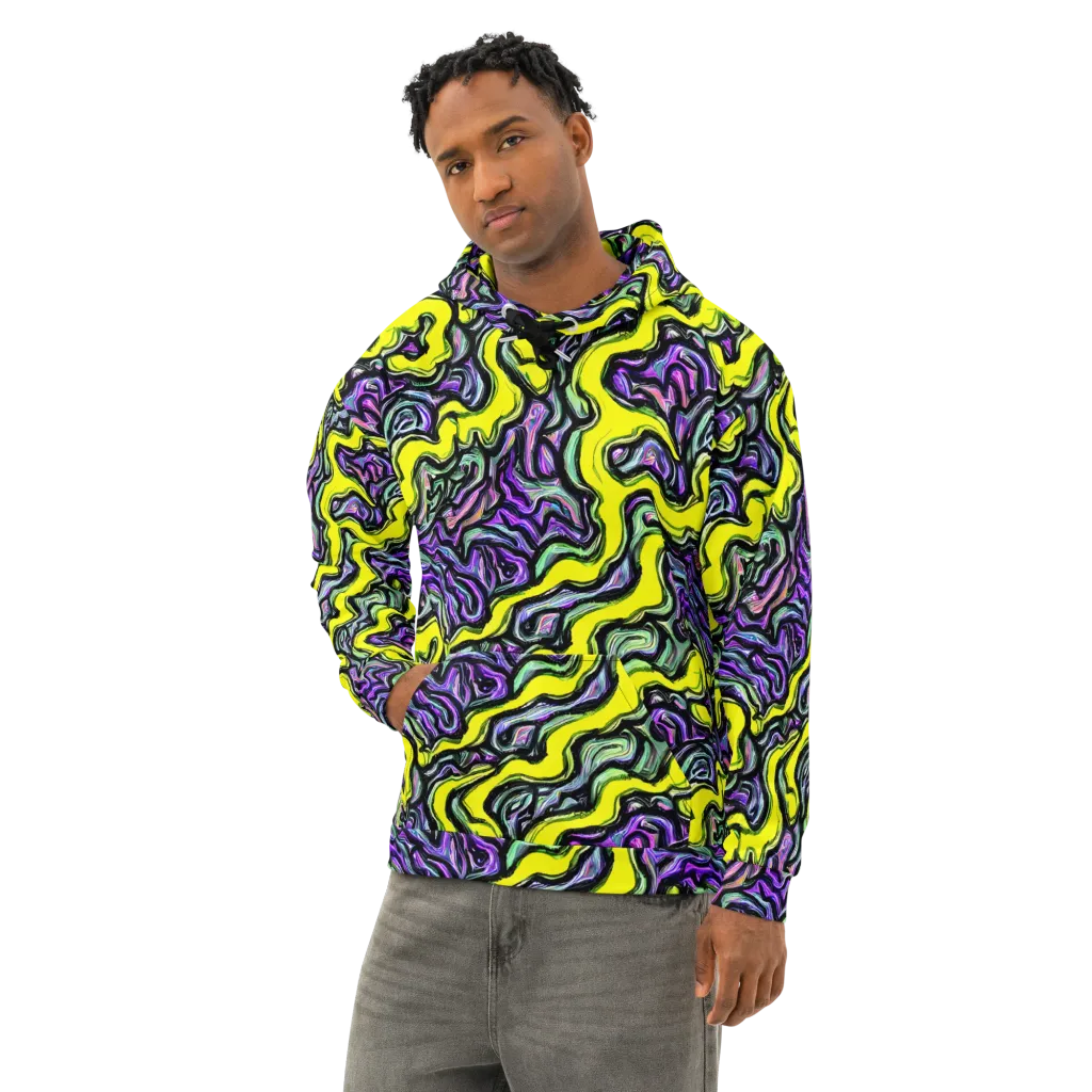 Acid Ripple on Cotton Hoodie — Left Front