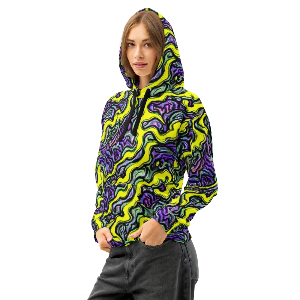 Acid Ripple on Cotton Hoodie — Left Front