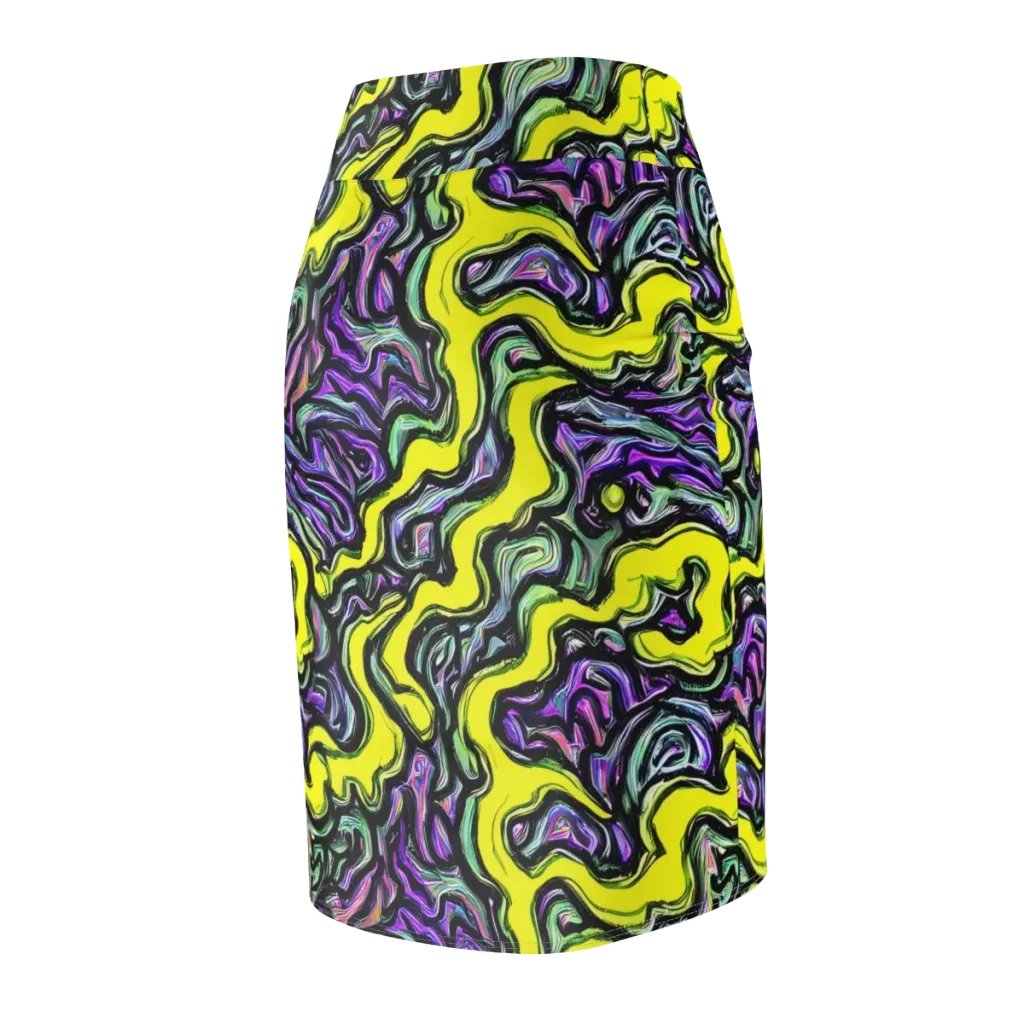 Acid Ripple on Pencil Skirt — Back Side