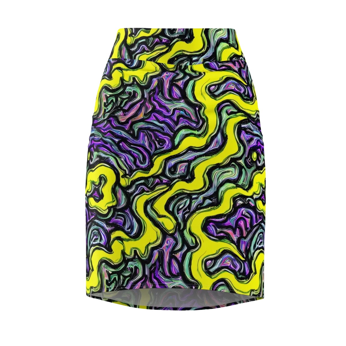 Acid Ripple on Pencil Skirt — Front