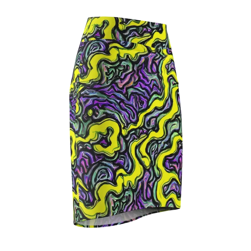 Acid Ripple on Pencil Skirt — Front Side