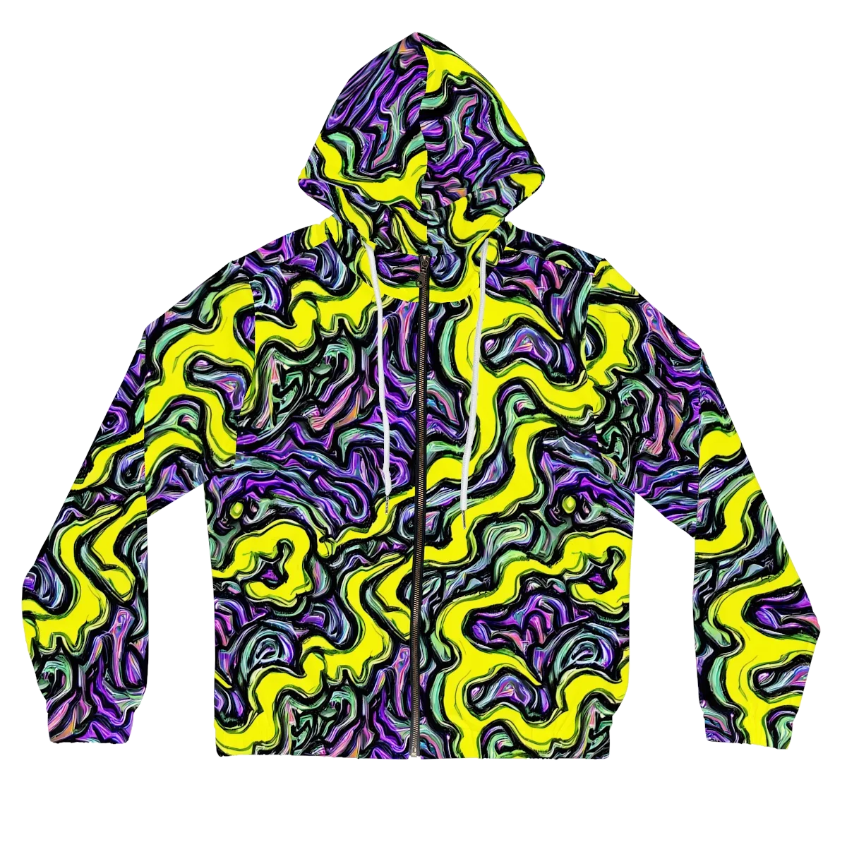 Acid Ripple on Women's Full-Zip Hoodie — Front