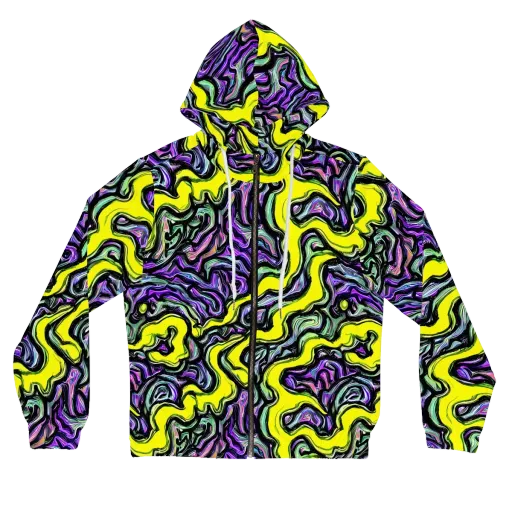 Acid Ripple on a Women's Full-Zip Hoodie