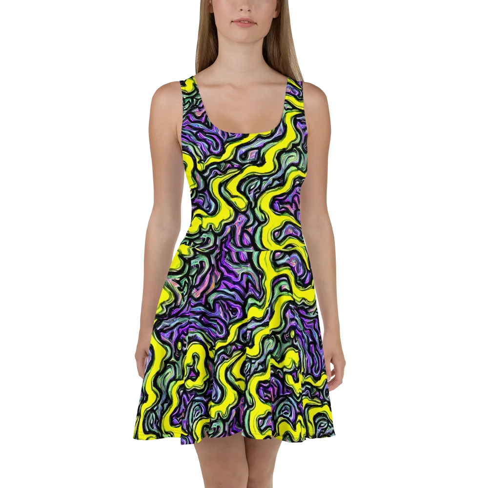 Acid Ripple on Skater Dress — Front