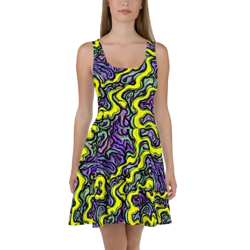 Acid Ripple on a Skater Dress