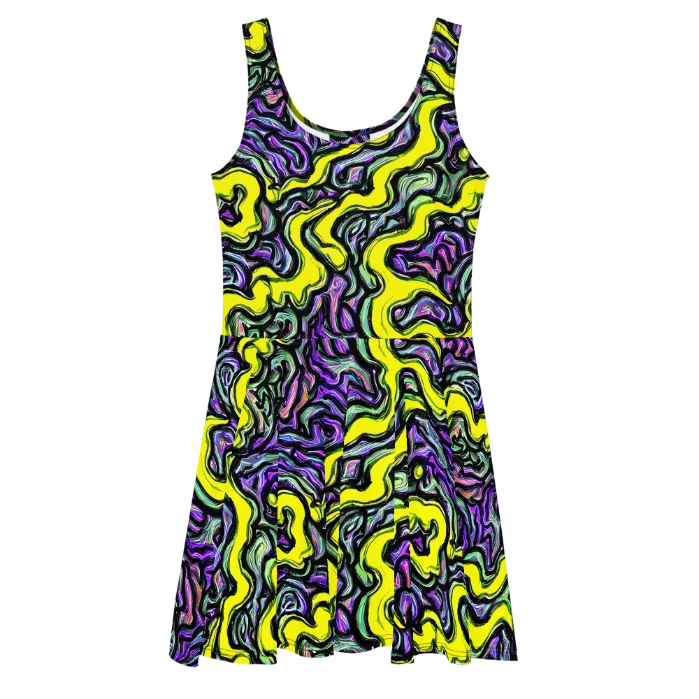 Acid Ripple on Skater Dress — Front