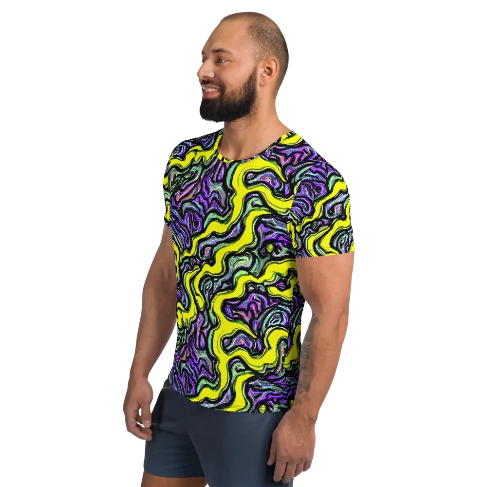 Acid Ripple on Men's Athletic T-Shirt — Left