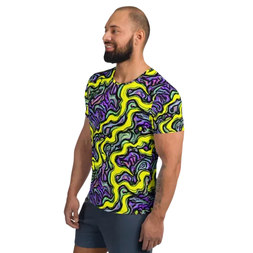 Acid Ripple on a Men's Athletic T-Shirt