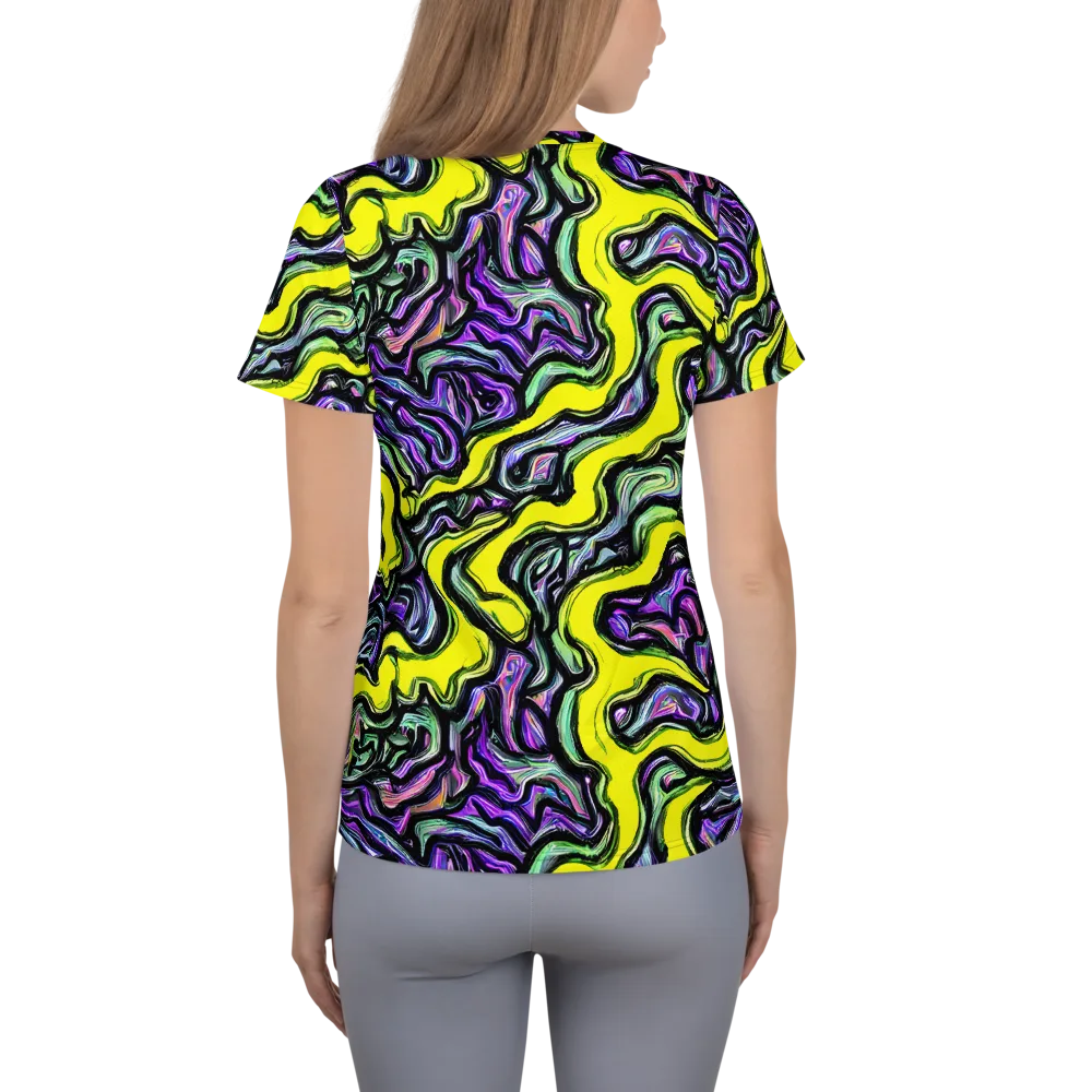 Acid Ripple on Women's Athletic T-Shirt — Back