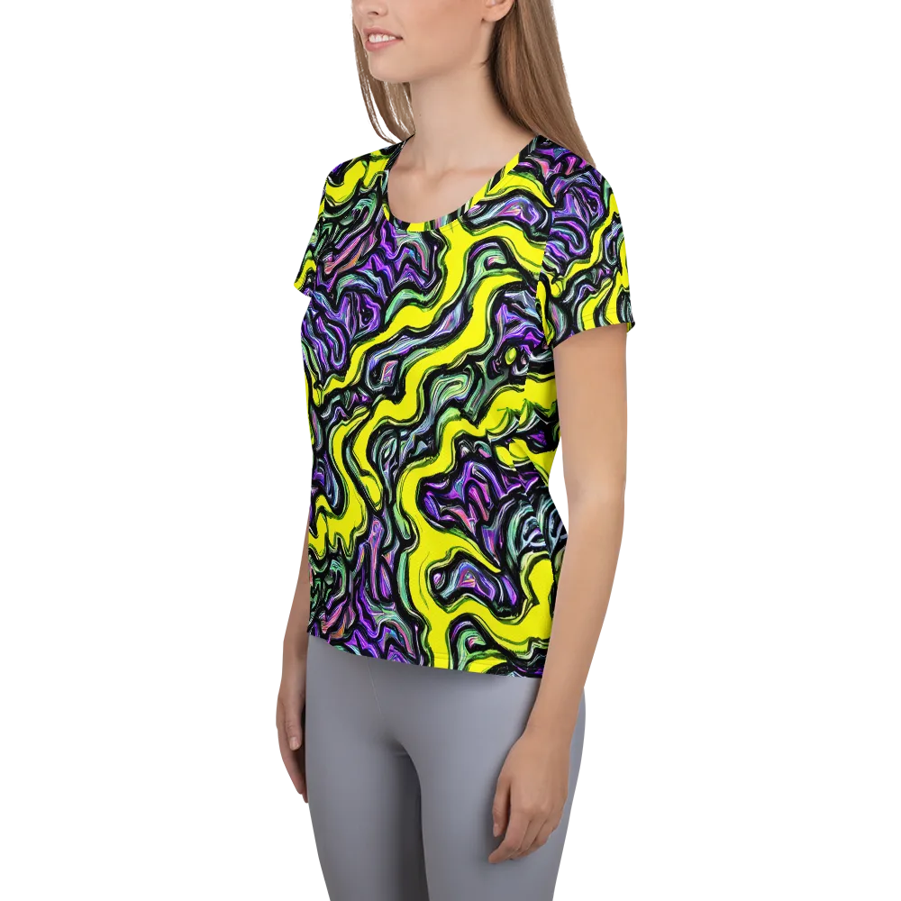 Acid Ripple on Women's Athletic T-Shirt — Left