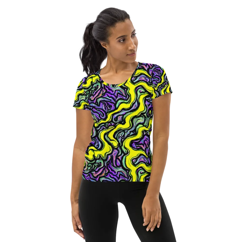 Acid Ripple on Women's Athletic T-Shirt — Front