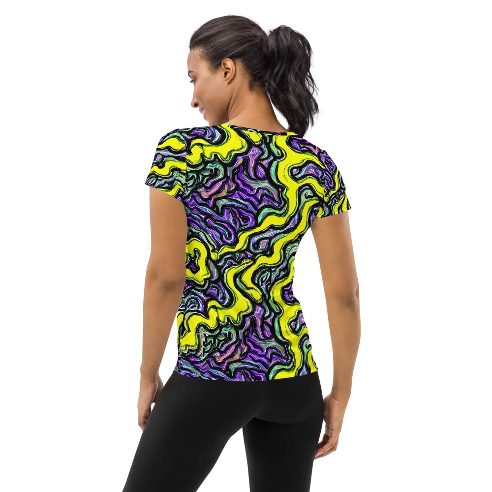 Acid Ripple on Women's Athletic T-Shirt — Back