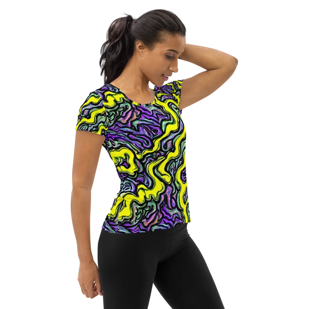 Acid Ripple on Women's Athletic T-Shirt — Right