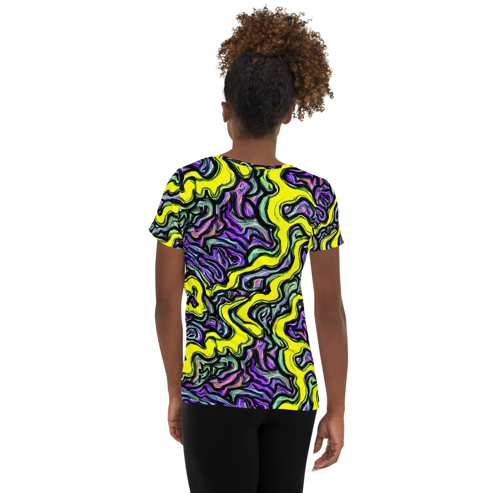 Acid Ripple on Women's Athletic T-Shirt — Back