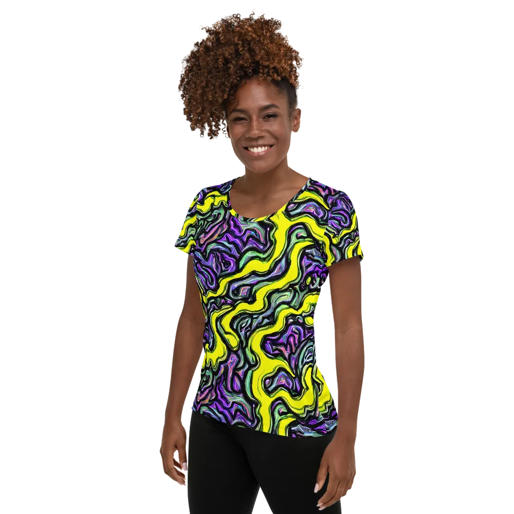 Acid Ripple on Women's Athletic T-Shirt — Left