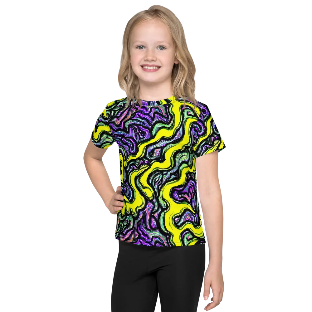 Acid Ripple on Kids Crew Neck T-Shirt — Front