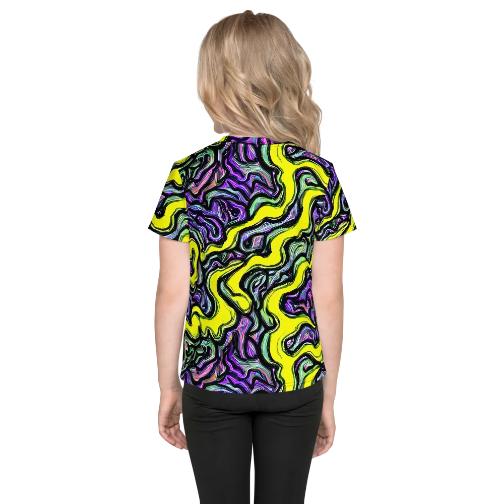 Acid Ripple on Kids Crew Neck T-Shirt — Back