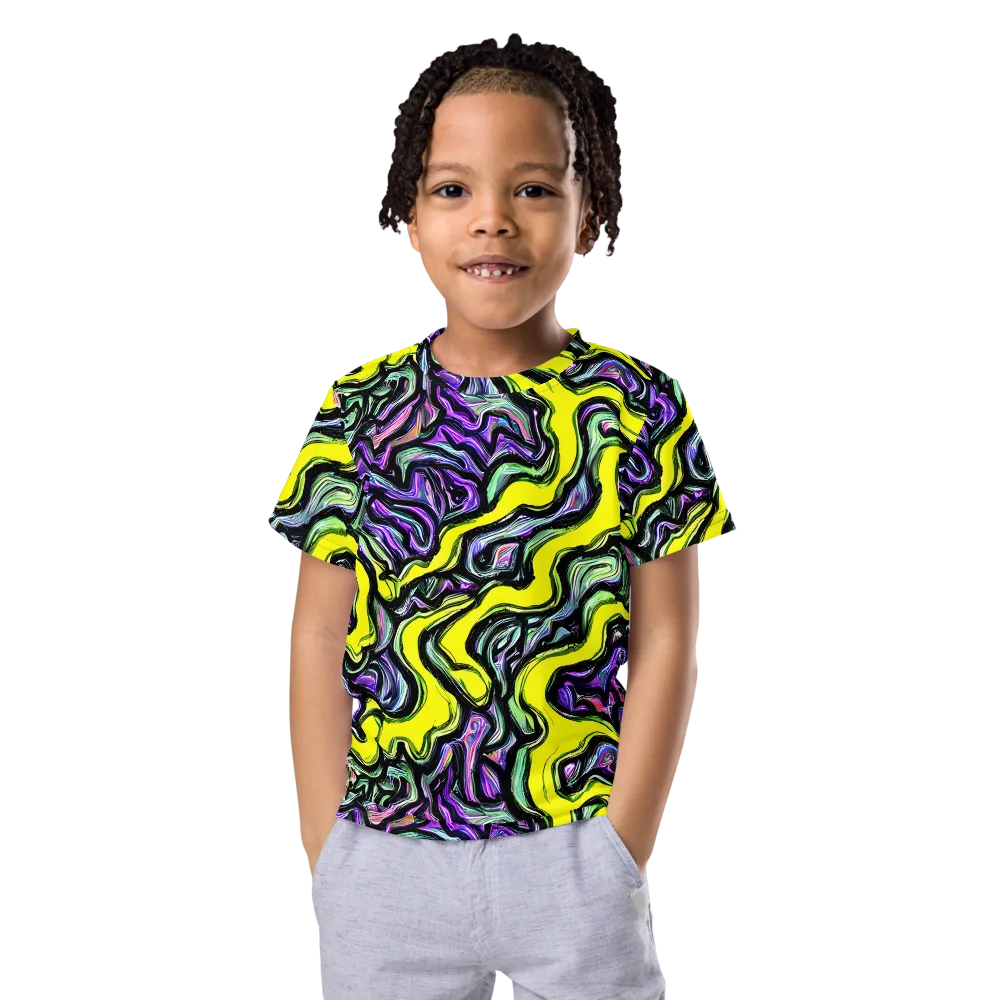 Acid Ripple on Kids Crew Neck T-Shirt — Front