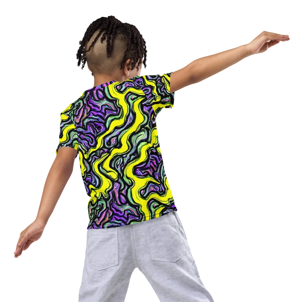 Acid Ripple on Kids Crew Neck T-Shirt — Back