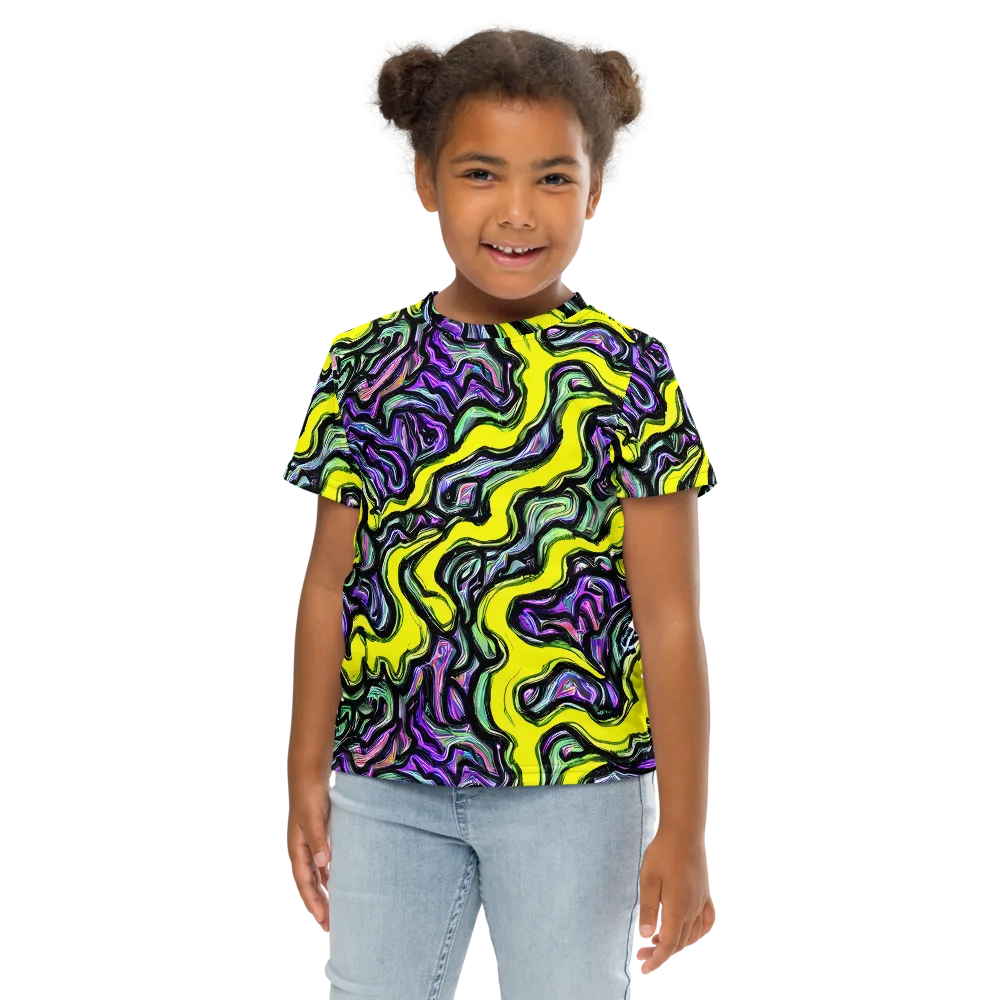 Acid Ripple on Kids Crew Neck T-Shirt — Front