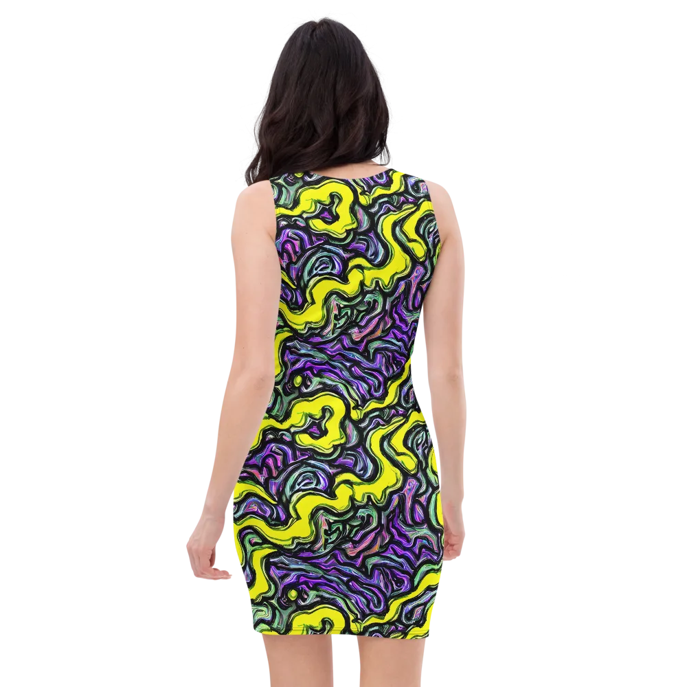 Acid Ripple on Bodycon Dress — Back